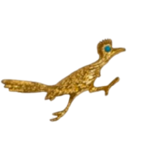 J Ritter Jewelry - J Ritter Turquoise Eye Roadrunner Brooch